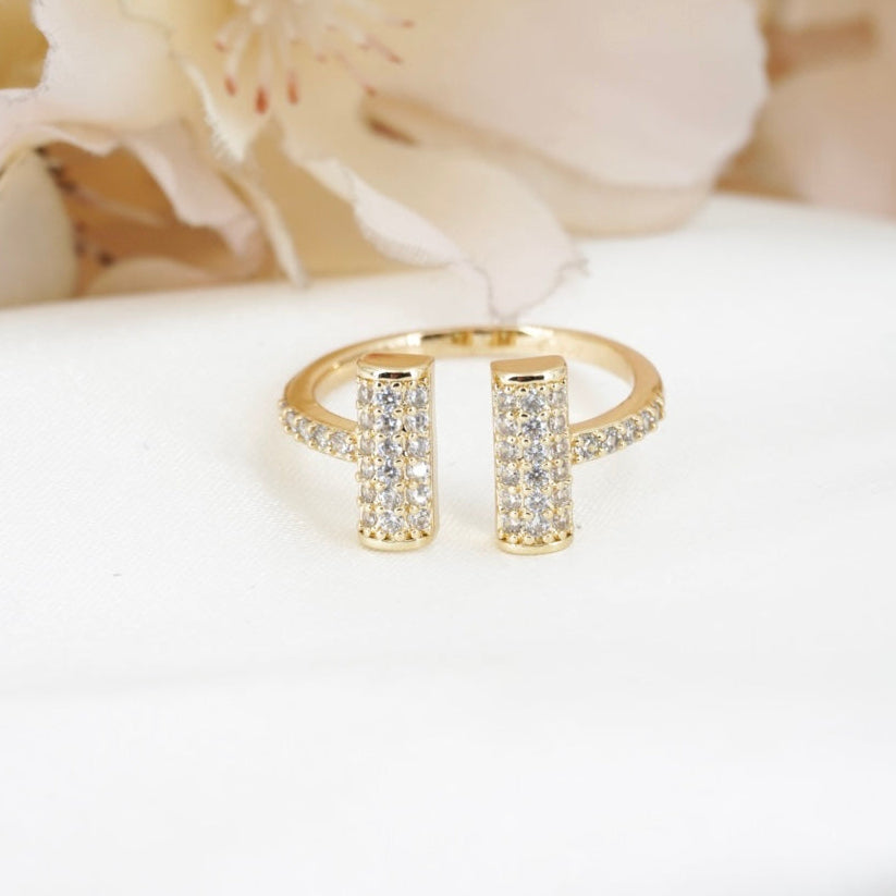 ANILLO DOS PALITOS ZIRCONADOS