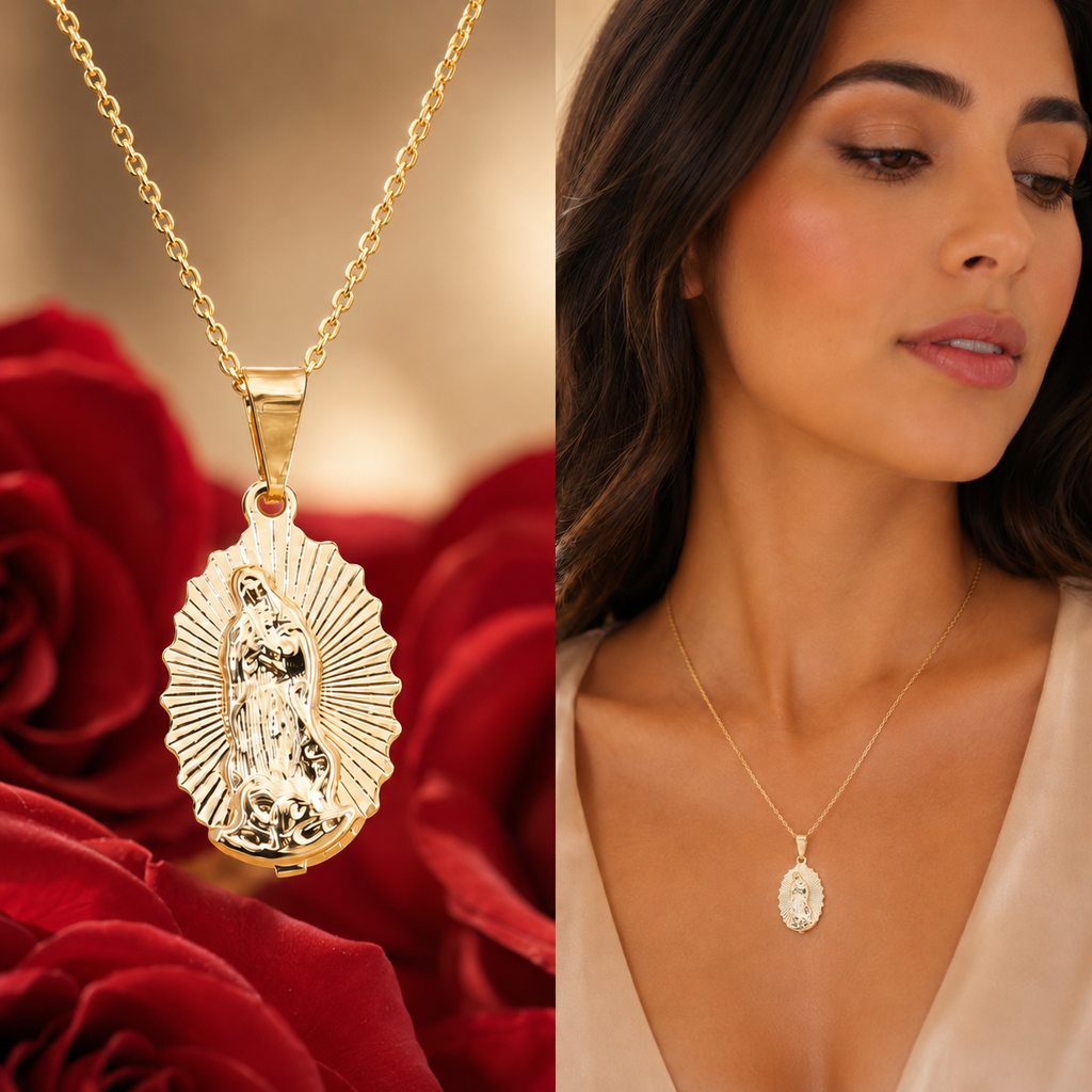 VIRGEN DE GUADALUPE CADENA AROS 45 CM