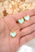 CONJUNTO CORAZON TURQUESA