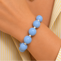 PULSERA CHICLE AZUL CON BEIGE