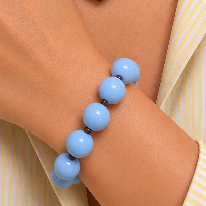 PULSERA CHICLE AZUL CON CAFE
